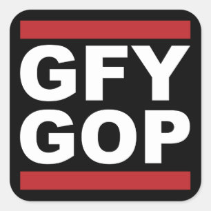 Cuadrada Pegatina del GOP de GFY
