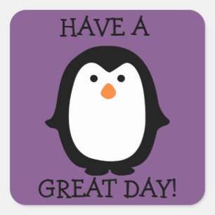 Cuadrada Pegatina del Gran Día del Pingüino Cute