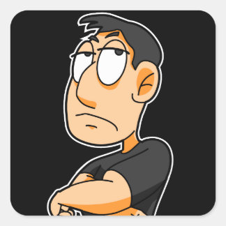 Cuadrada Pegatina del hombre