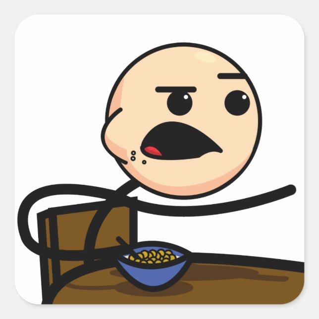 Cuadrada Pegatina del individuo del cereal (Anverso)