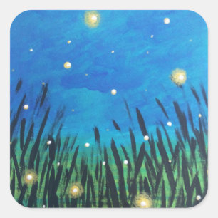 Cuadrada Pegatina del insecto del resplandor