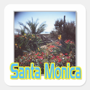 Cuadrada pegatina del "Jardín Santa Mónica"