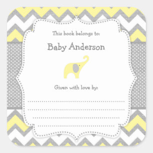 Cuadrada Pegatina del libro de planchas de Baby Shower para