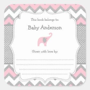 Cuadrada Pegatina del libro de planchas de Baby Shower sobr