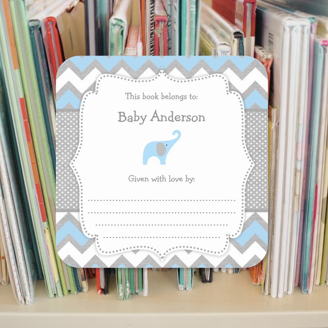 Cuadrada Pegatina del libro de planchas de Baby Shower sobr (Subido por el creador)