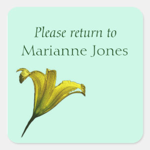 Cuadrada Pegatina del libro Lily del Día del personalizado