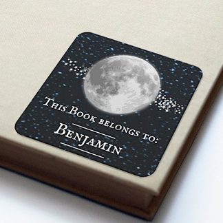 Cuadrada Pegatina del libro lunar