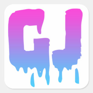 Cuadrada Pegatina del logo de Girly Juice