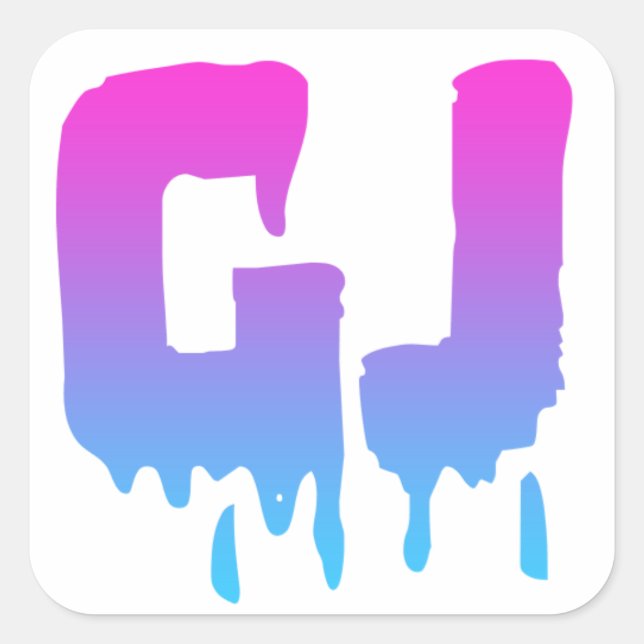 Cuadrada Pegatina del logo de Girly Juice (Anverso)