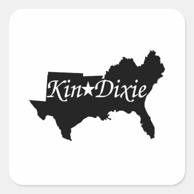 Cuadrada Pegatina del logotipo de Kin Dixie (Anverso)