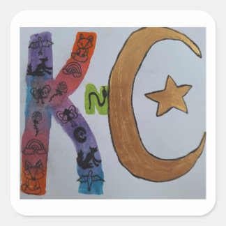 Cuadrada Pegatina del logotipo de KnC