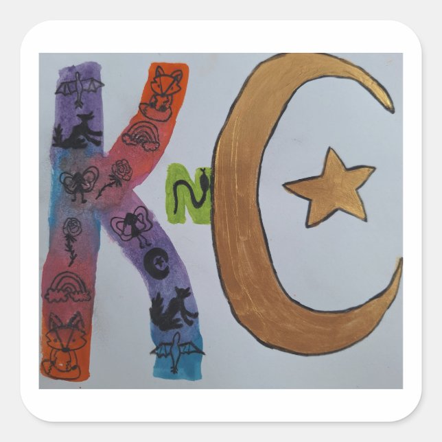 Cuadrada Pegatina del logotipo de KnC (Anverso)