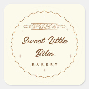 Cuadrada Pegatina del logotipo de la panadería Sweet Little