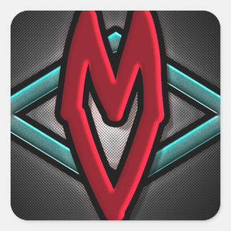 Cuadrada pegatina del logotipo de villamobster