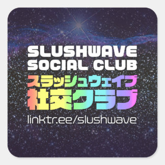 Cuadrada Pegatina del logotipo del club social Slushwave