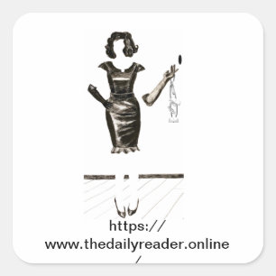 Cuadrada pegatina del logotipo del lector diario