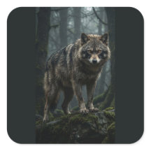 Pegatina del majestuoso lobo gris – Regalo de la n