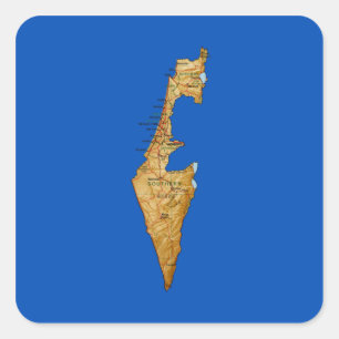 Cuadrada Pegatina del mapa de Israel