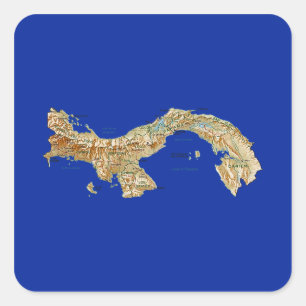 Cuadrada Pegatina del mapa de Panamá