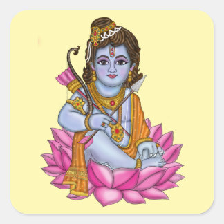 Cuadrada Pegatina del niño Lord Rama