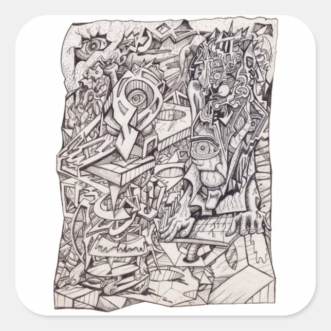 Cuadrada Pegatina del órgano de preocupación (Anverso)