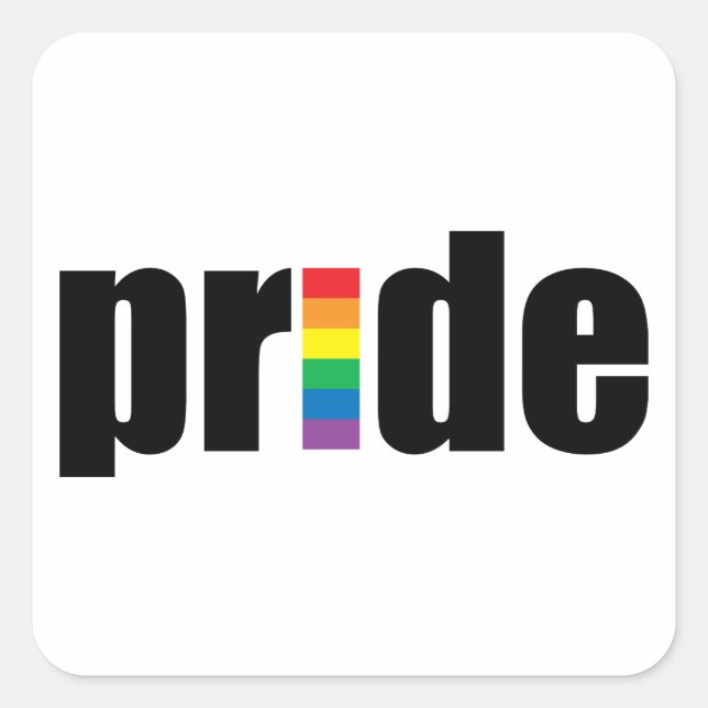 Cuadrada Pegatina del Orgullo (Anverso)
