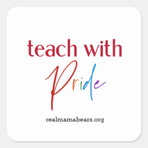 Cuadrada Pegatina del Orgullo Maestra