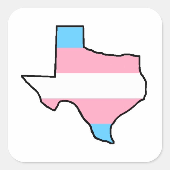 Cuadrada Pegatina del Orgullo Transgénero de Texas (Anverso)