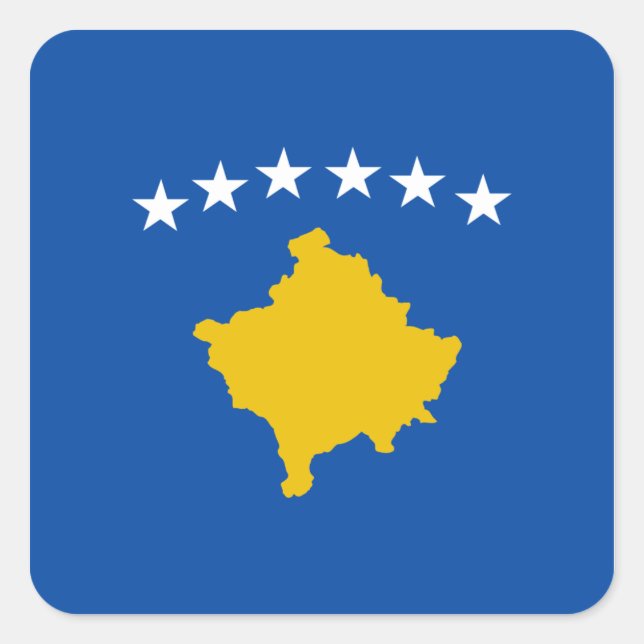 Cuadrada Pegatina del pabellón de Kosovo (Anverso)