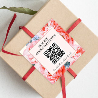Cuadrada Pegatina del paquete de código QR para empresas fe