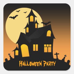 Cuadrada Pegatina del Partido Halloween de la Halloween en