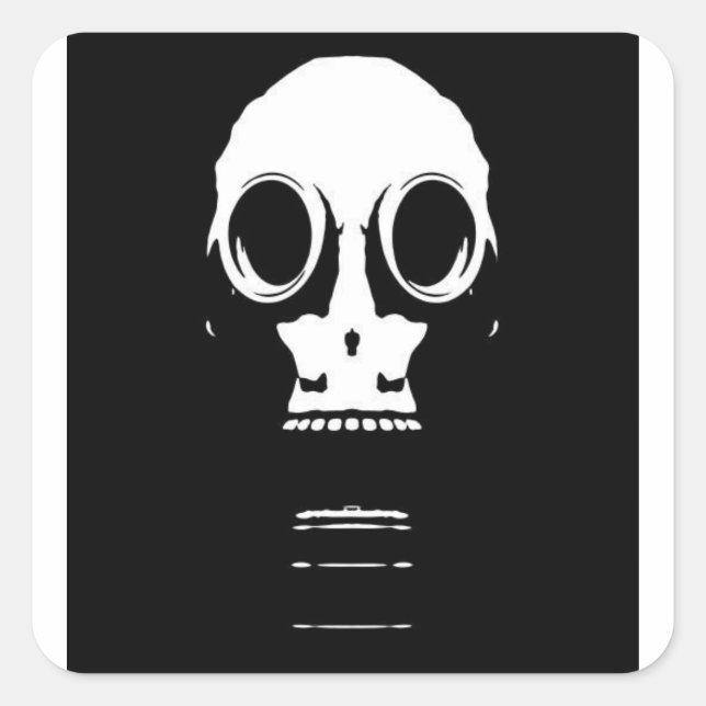 Cuadrada Pegatina del patrón de máscara de gas (Anverso)