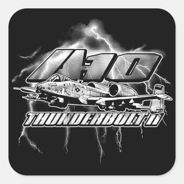 Cuadrada Pegatina del Pegatina cuadrado A-10 Thunderbolt II (Anverso)