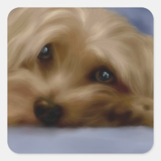Cuadrada Pegatina del perro de Yorkie