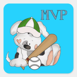 Cuadrada Pegatina del personalizado de Cachorros de Béisbol