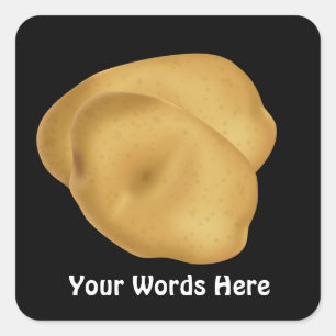 Cuadrada Pegatina del personalizado de papas divertida