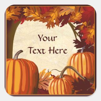 Cuadrada Pegatina del Personalizado de parches de calabaza