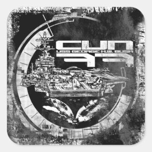 Cuadrada Pegatina del portaaviones George H.W. Bush