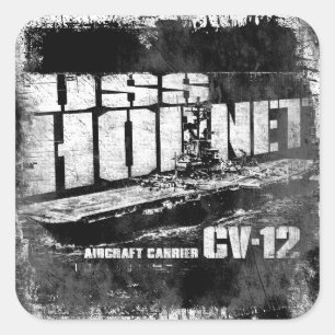 Cuadrada Pegatina del portaaviones Hornet