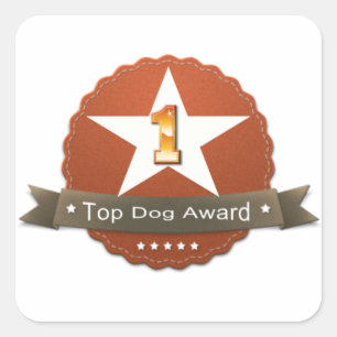 Cuadrada Pegatina del premio del perro superior