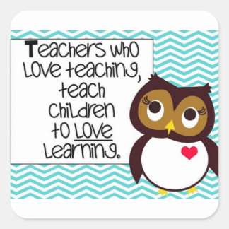 Cuadrada Pegatina del profesor Owl