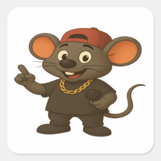 Cuadrada Pegatina del rapero del ratón Personalizado del hi