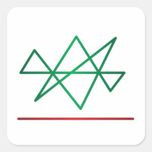 Cuadrada Pegatina del reiki de la estrella del Midas