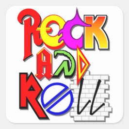 Cuadrada Pegatina del rock-and-roll