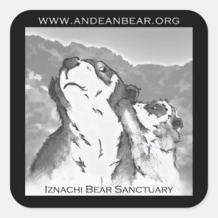 Cuadrada Pegatina del Santuario del Oso de Iznachi