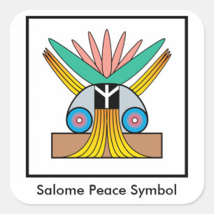 Cuadrada Pegatina del símbolo de paz de Salome