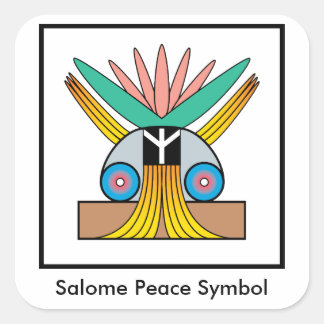 Cuadrada Pegatina del símbolo de paz de Salome