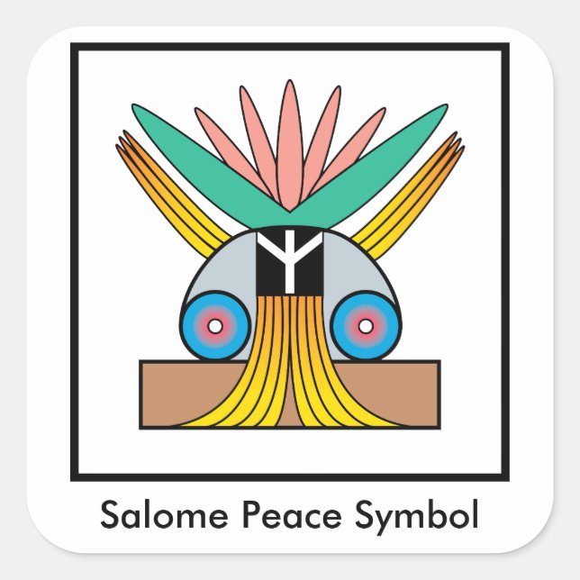 Cuadrada Pegatina del símbolo de paz de Salome (Anverso)