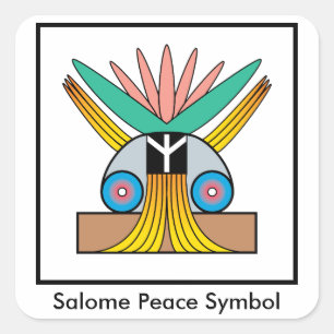 Cuadrada Pegatina del símbolo de paz de Salome