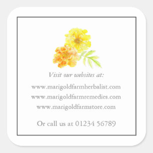 Cuadrada Pegatina del sitio web de plantilla de Marigold